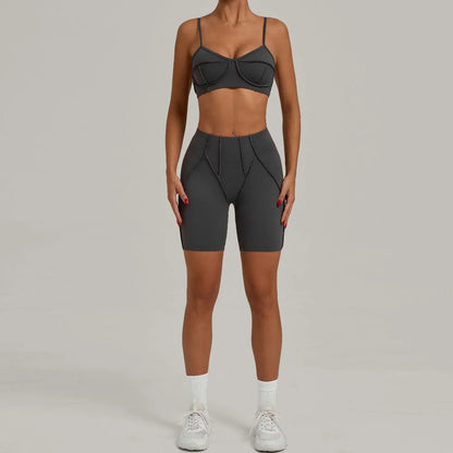 Cralom Seamless Yoga Set: Backless Sports Bra & Hip-lifting Leggings, Fitness Gym Outfit