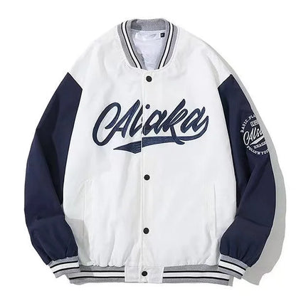 Cralom Flocking Splice Jacket: Y2K High Street Fashion Hip-hop Loose Tooling Uniform