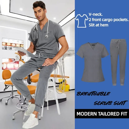 Cralom Unisex Stretch Scrub Sets: Professional Healthcare Nursing Uniforms