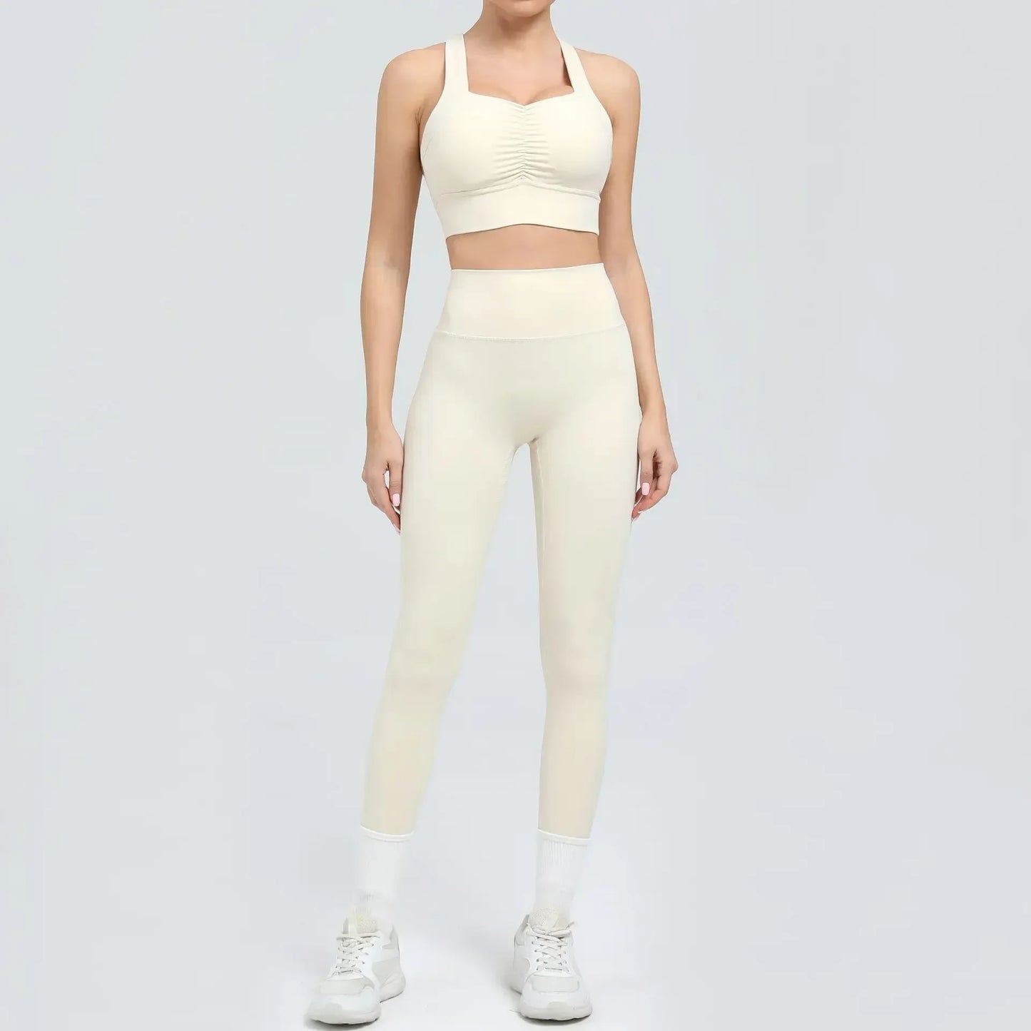 Cralom Seamless Yoga Set: Sports Bra & Butt Lifting High Waist Leggings