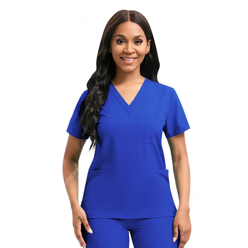 Cralom Stretch Scrub Set: Top & Pants With Pocket, Premium Nurse Doctor Uniform