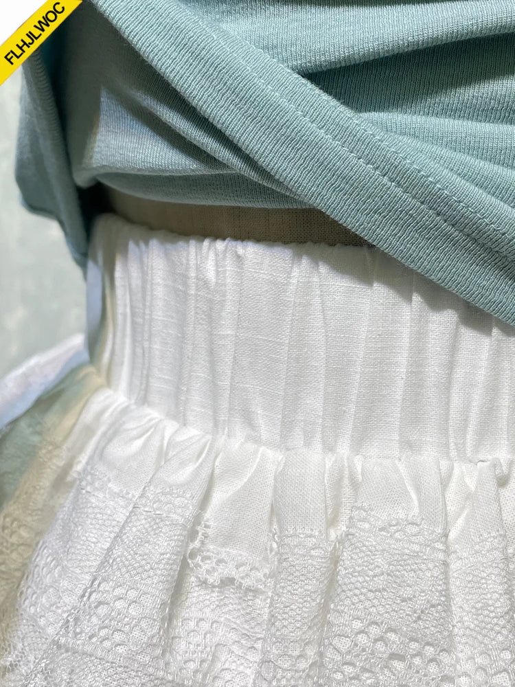 Cralom Layered Ruffle Bloomers White Skirt - A-Line Lolita Style