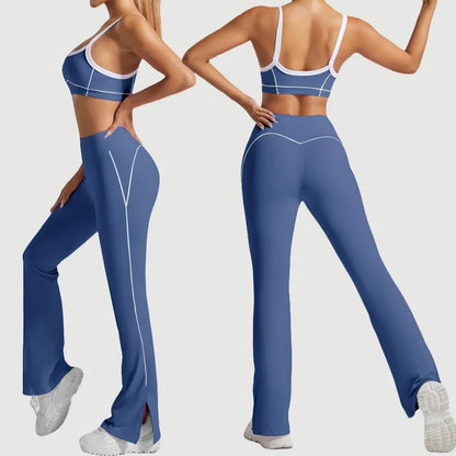Cralom Seamless Yoga Set: Naked Feel Backless Sports Bra & High Stretch Workout Outfit