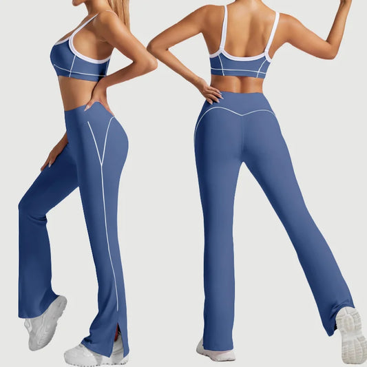 Cralom Seamless Yoga Set: Naked Feel Backless Sports Bra & High Stretch Workout Outfit