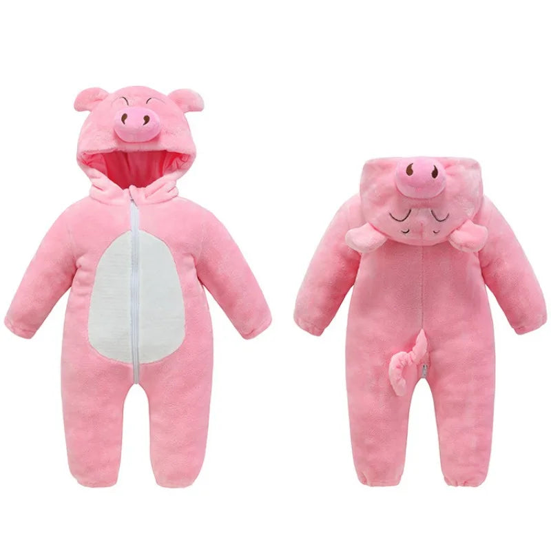 Cralom Monkey Baby Jumpsuit: Cozy Flannel Hooded Kid's Overall