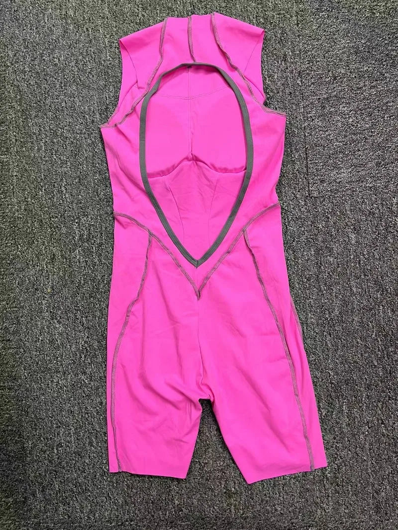 Cralom Yoga Jumpsuit: Hip-lifting, Hollow-out Splicing One-piece Fitness Set for Women