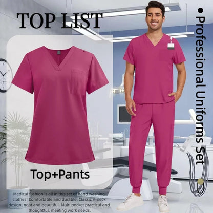 Cralom Premium Nurse Scrubs Set - Clinical Style for Anti-Wrinkle Medical Uniforms