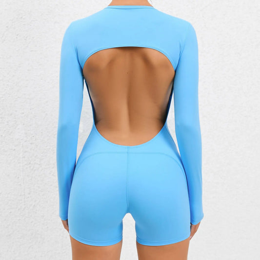 Cralom Women's Gym Set Long Sleeve Yoga Sportswear Jumpsuit