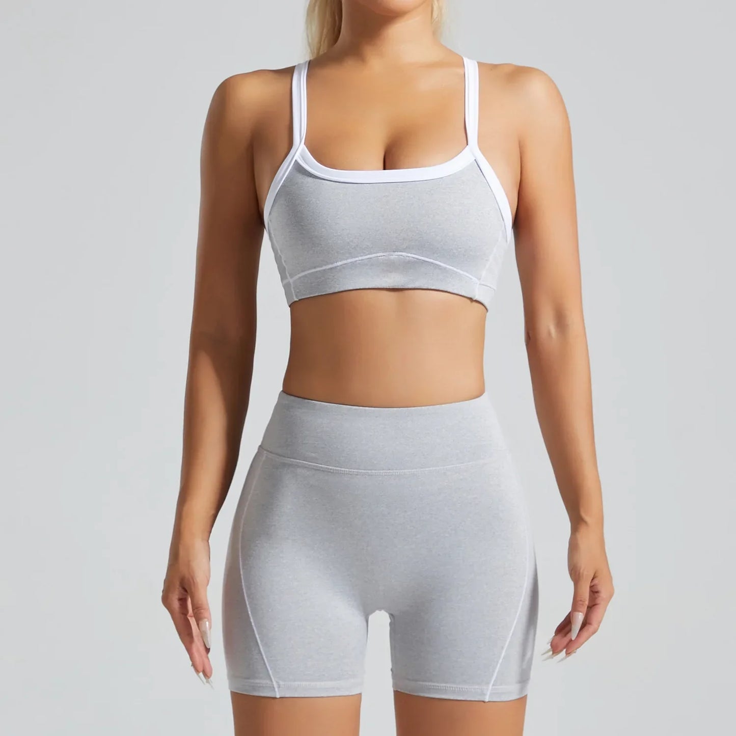 Cralom Seamless Yoga Set: Naked Feel Backless Sports Bra & High Stretch Workout Outfit