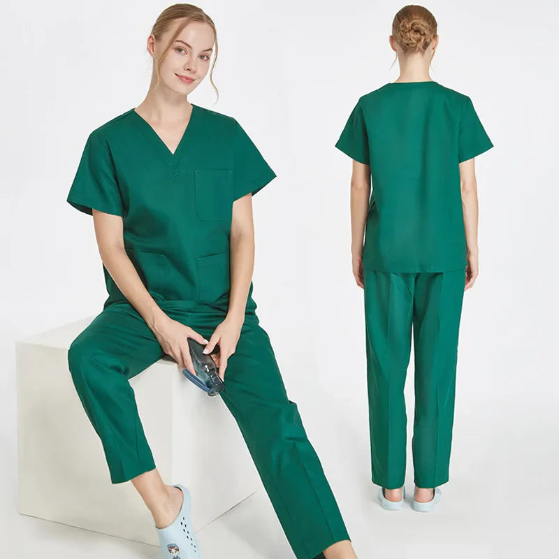 Cralom Cotton Nursing Scrubs Set - Hospital Medical Workwear