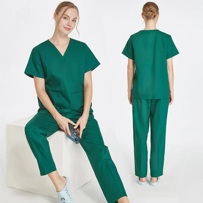 Cralom Cotton Nursing Scrubs Set - Hospital Medical Workwear