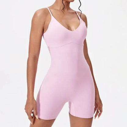 Cralom Seamless Cut-Out Backless Yoga Jumpsuit - Booty-Lifting Fitness Bodysuit