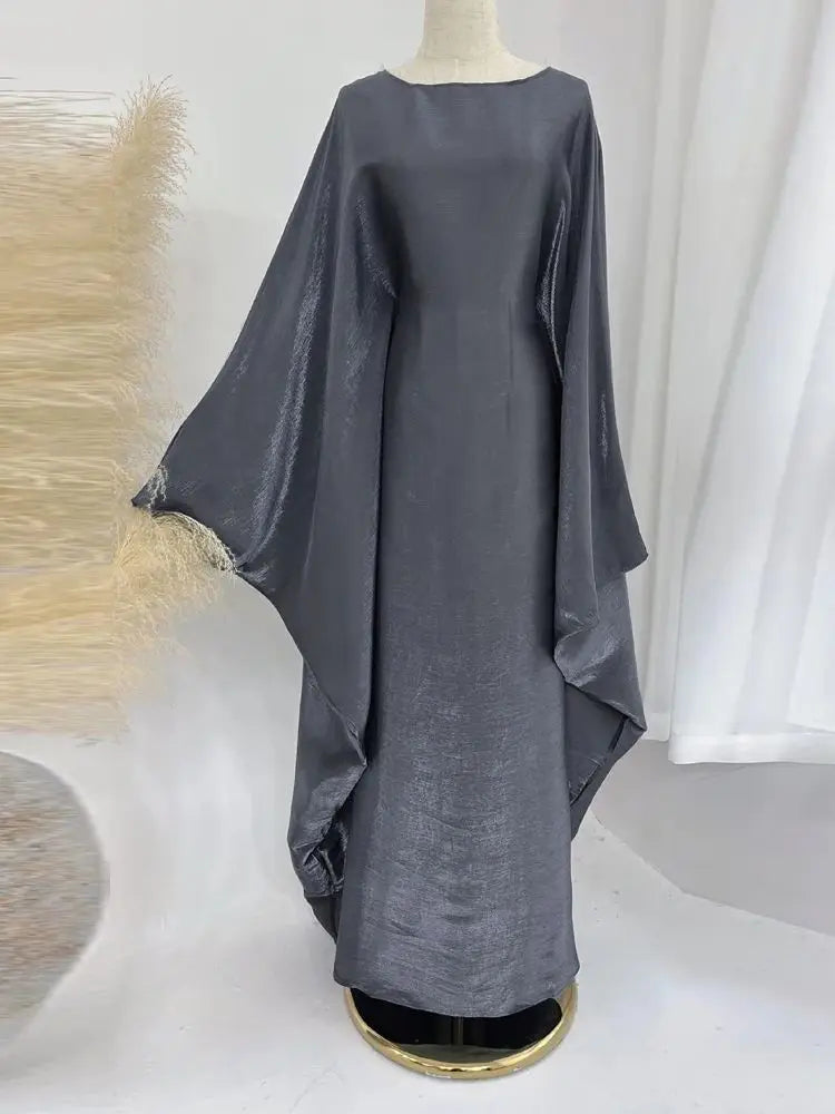 Helynys Butterfly Satin Maxi Abaya - Luxurious Dubai Kaftan Dress
