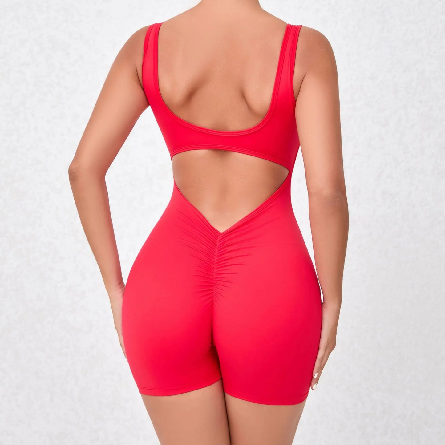 Cralom Strappy Yoga Fitness Jumpsuit Lifts Buttocks, High Elasticity Gym Romper