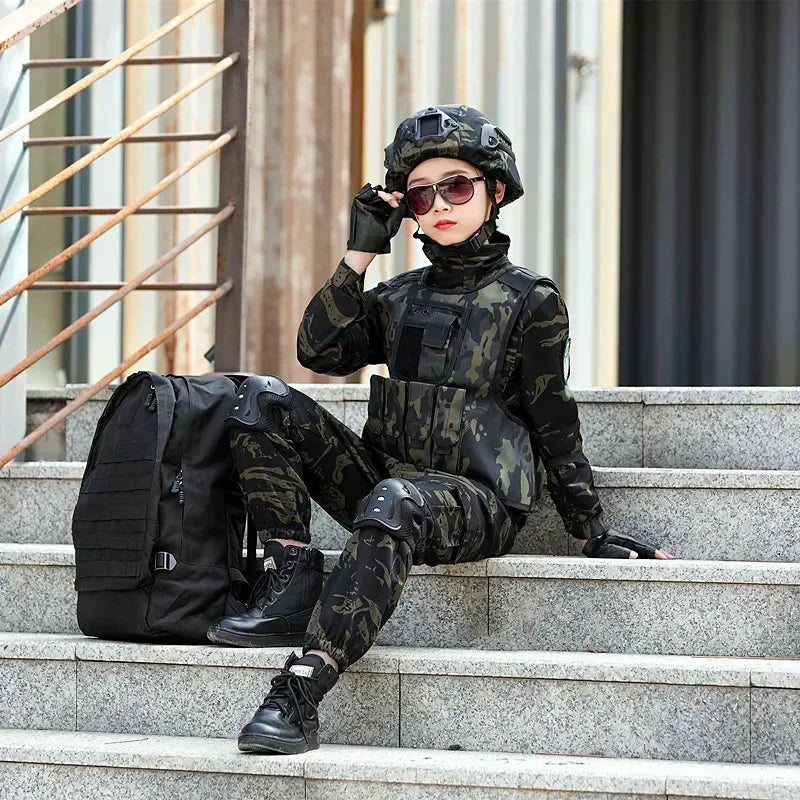 Cralom Kids Special Forces Combat Uniform in Creek Forest Camo
