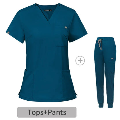 Cralom Scrub Nursing Gowns: Minimalist Solid Color Medical Workwear by Cralom