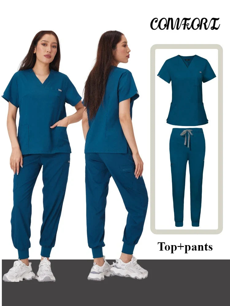 Cralom Scrub Suit Set - Hospital Nurse Workwear Uniform