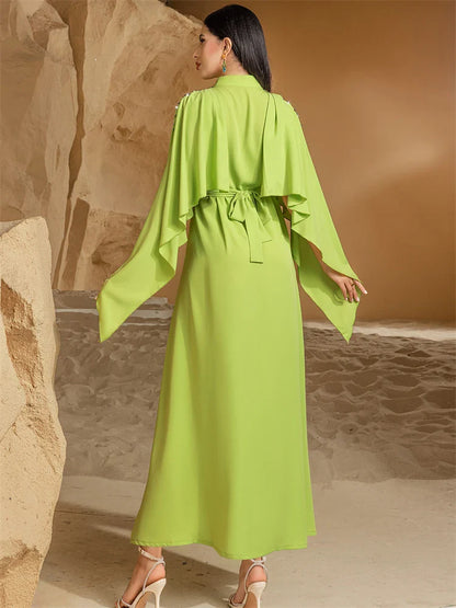 Cralom Ramadan Eid Abaya with Diamonds, Ideal for Evening Parties & Muslim Prayer