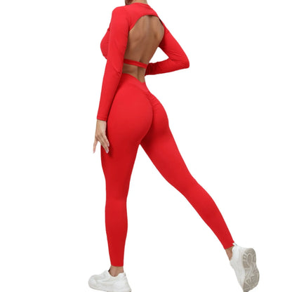 Cralom 2pcs Gym Set: Crop Top & Leggings Workout Yoga Suit for Women