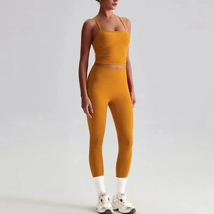 Cralom Naked Feel Seamless Yoga Set: Sports Bra & High-Waisted Leggings