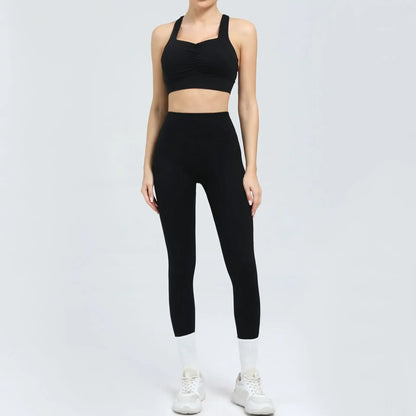 Cralom Seamless Yoga Set: Sports Bra & Butt Lifting High Waist Leggings