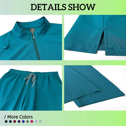 Cralom Unisex V-Neck Medical Scrubs Set - Hospital Work Uniform