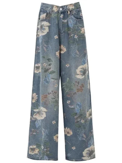 Cralom Vintage Printed High Waist Wide Leg Jeans 2025 - Women's Fashion
