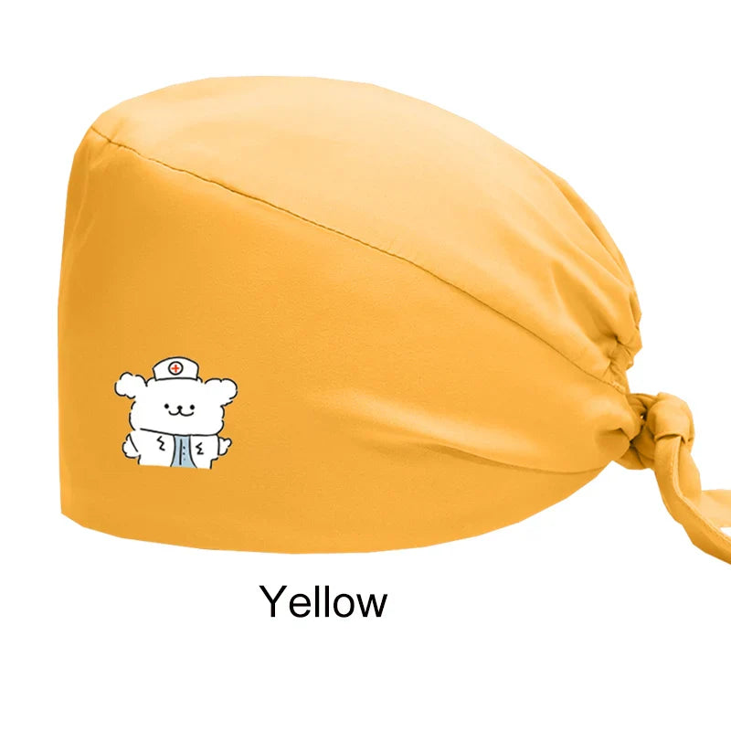 Cralom Women's Solid Scrubs Caps for Medical and Beauty Professionals