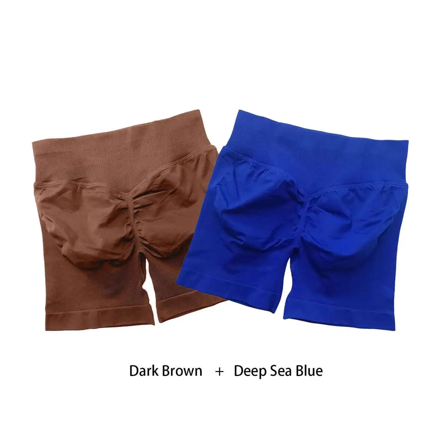 Cralom Seamless Leggings Gym Shorts Set for Women - Push-up Fitness Bottoms