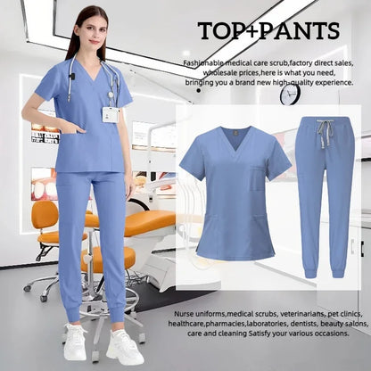 Cralom Spa Doctor Nursing Tunic Set: Scrubs Top + Pant