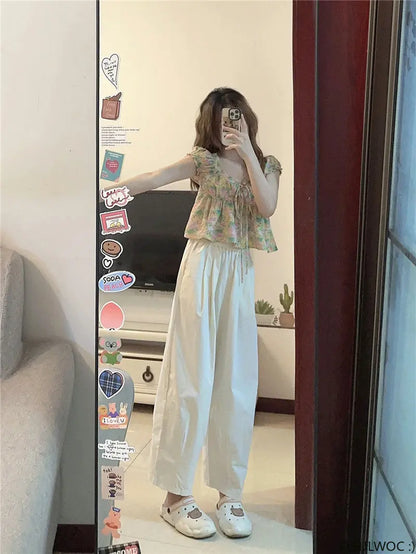 Cralom Peplum Floral Print Off Shoulder Crop Top Blouse