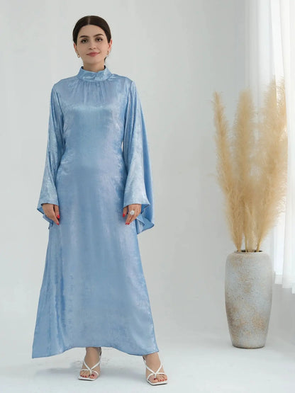 Cralom Ramadan Flare Sleeve Abaya Dress Modest Kaftan Luxury Dubai Abayas