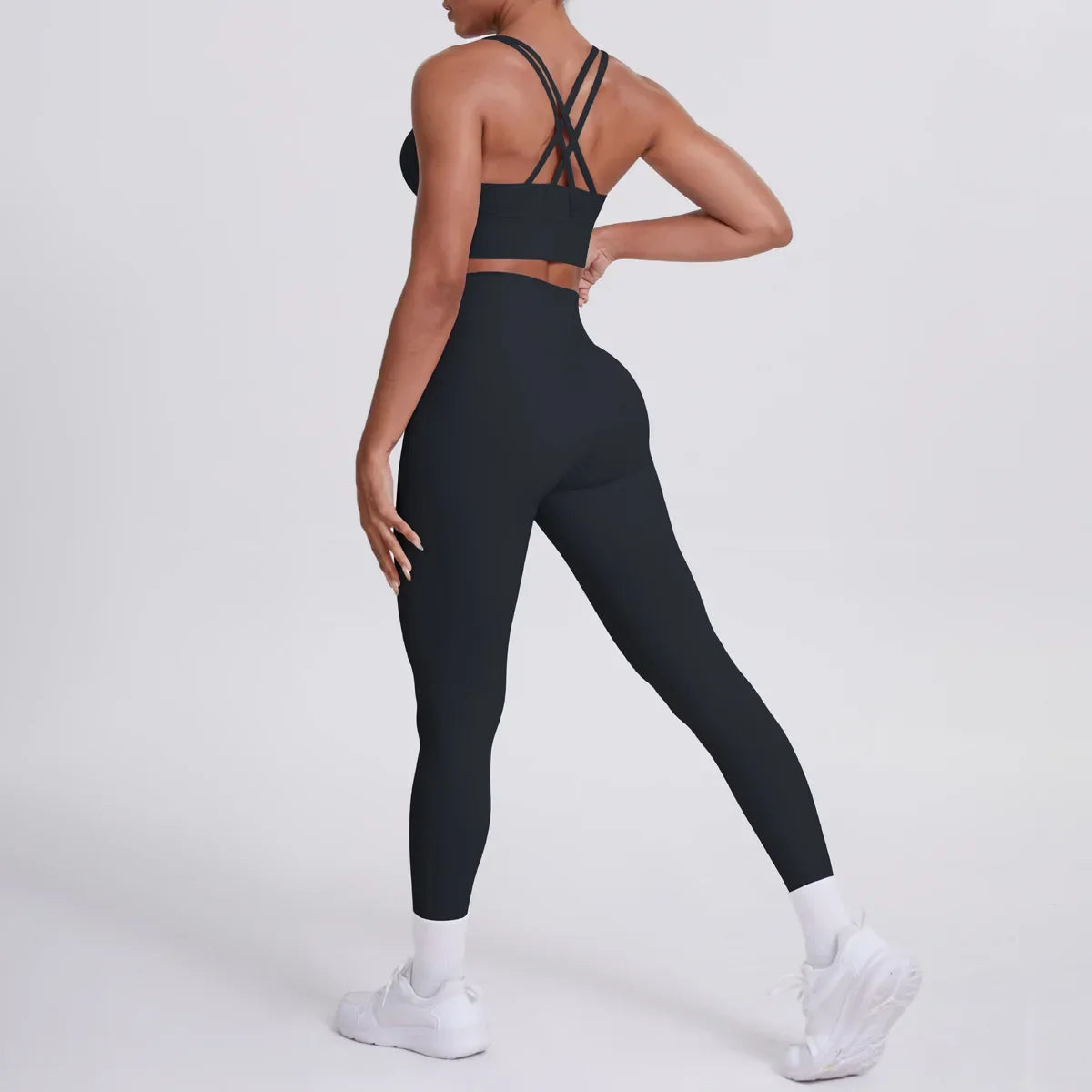 Cralom Seamless Yoga Set: Cross-Back Bra & Booty-Lifting Leggings
