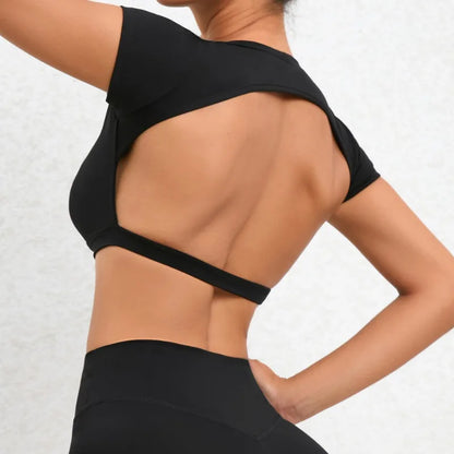 Cralom Seamless Yoga T-Shirt: Naked Feel, Quick-Dry, Beautiful Back Design