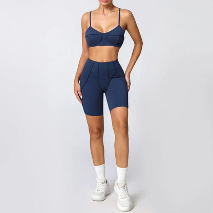 Cralom Seamless Yoga Set: Backless Sports Bra & Hip-lifting Leggings, Fitness Gym Outfit