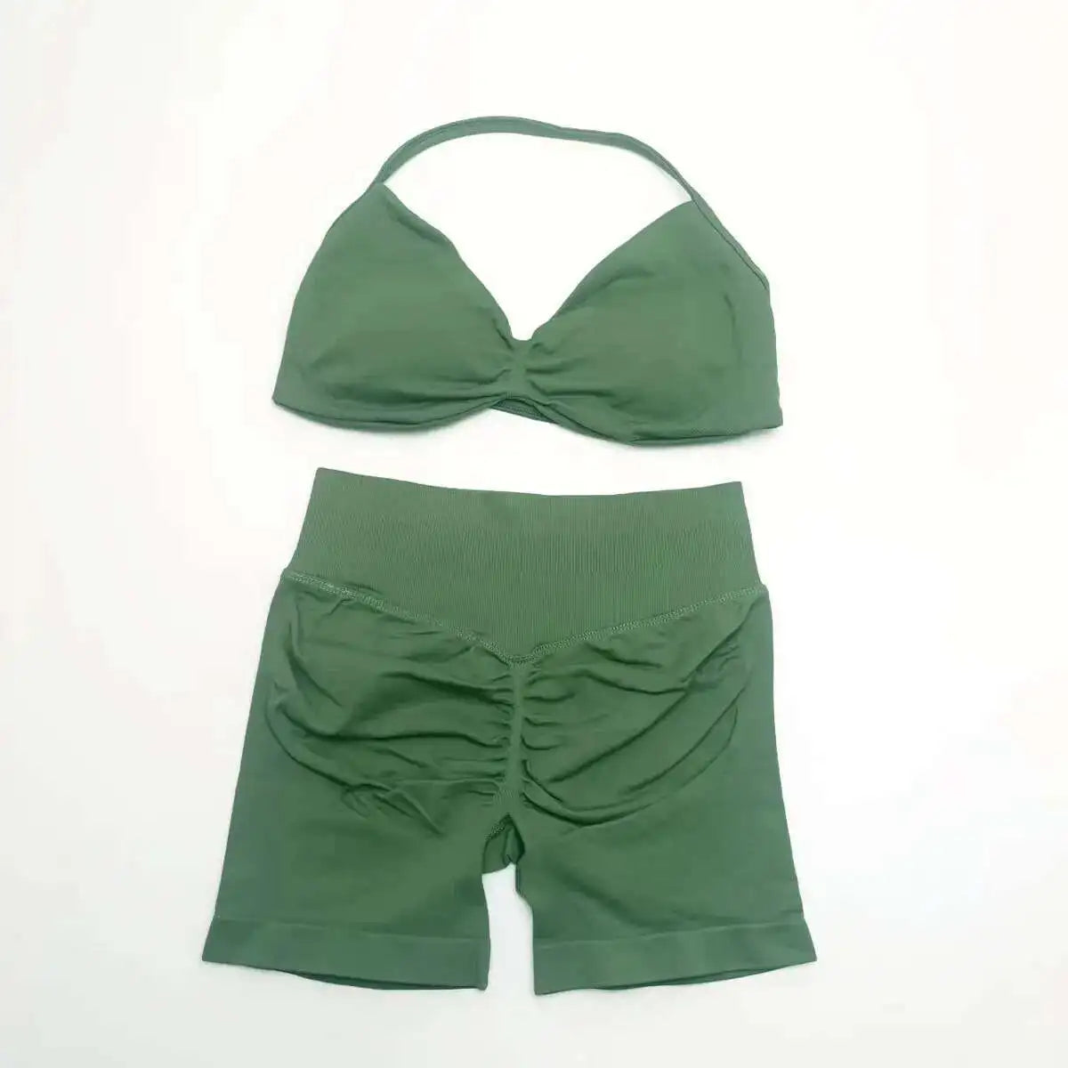 Cralom Strappy Bra & Shorts Yoga Set for Women - Pilates Fitness Sportswear