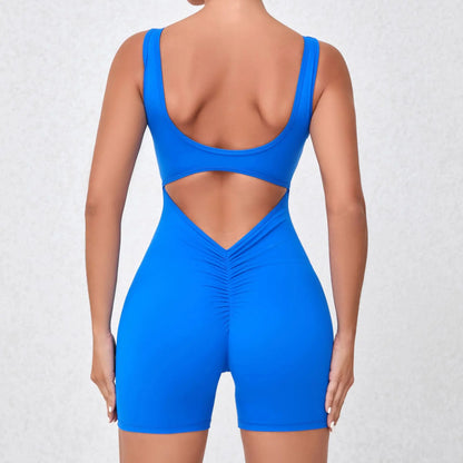 Cralom Strappy Yoga Fitness Jumpsuit Lifts Buttocks, High Elasticity Gym Romper
