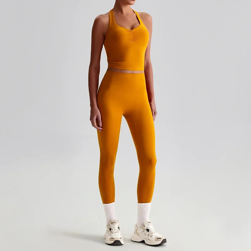 Cralom Naked Feel Seamless Yoga Set: Sports Bra & Slim-Fit Leggings