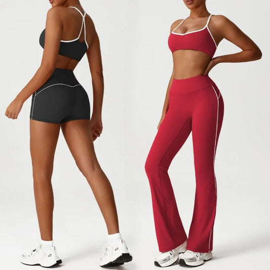 Cralom Color Block Seamless Yoga Set: Backless Bra & Booty-Lifting Leggings