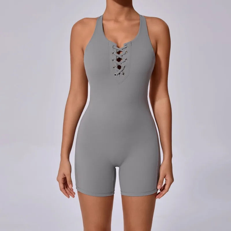 Cralom Cross Back Yoga Jumpsuit: Quick Dry Sexy Booty Lifting Sportswear