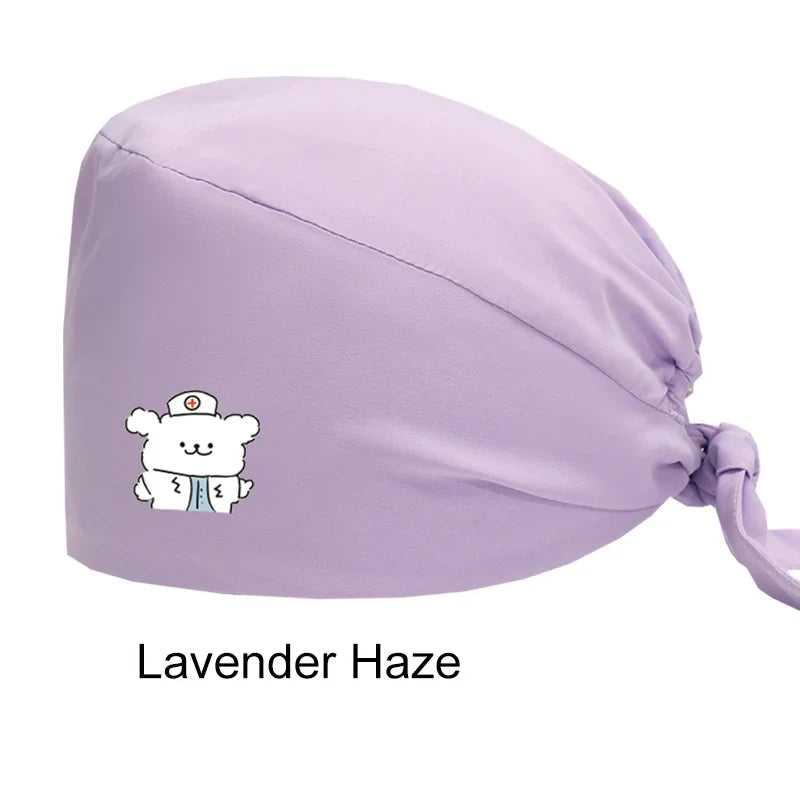 Cralom Women's Solid Scrubs Caps for Medical and Beauty Professionals