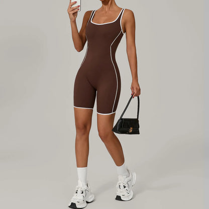 Cralom Seamless Yoga Romper: Fashion Open Back Sculpting Bodysuit