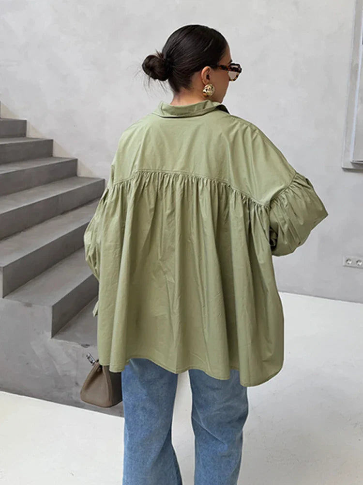 Cralom Women's Loose Fit Button Blouse 2025 Spring Collection