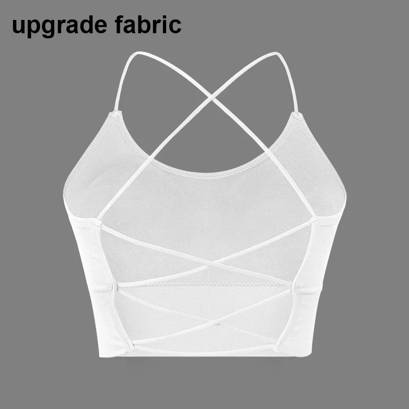 Cralom Strappy Yoga Sports Bra: Stylish Comfortable Workout Top for Women
