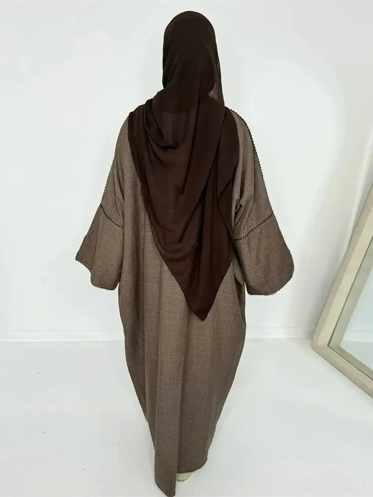 Cralom Kimono Eid Abaya Dress for Modest Muslim Women