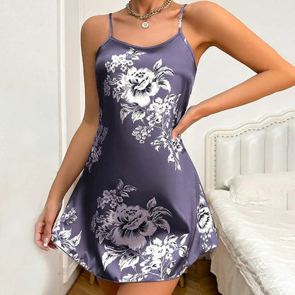 Cralom Women's Flower Print Nightdress: Soft, Comfortable, and Sexy Loungewear