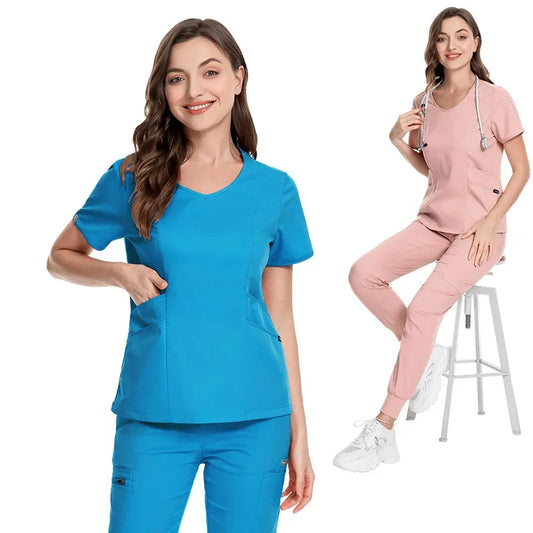 Cralom Women's Medical Scrub Set with Nursing Accessories