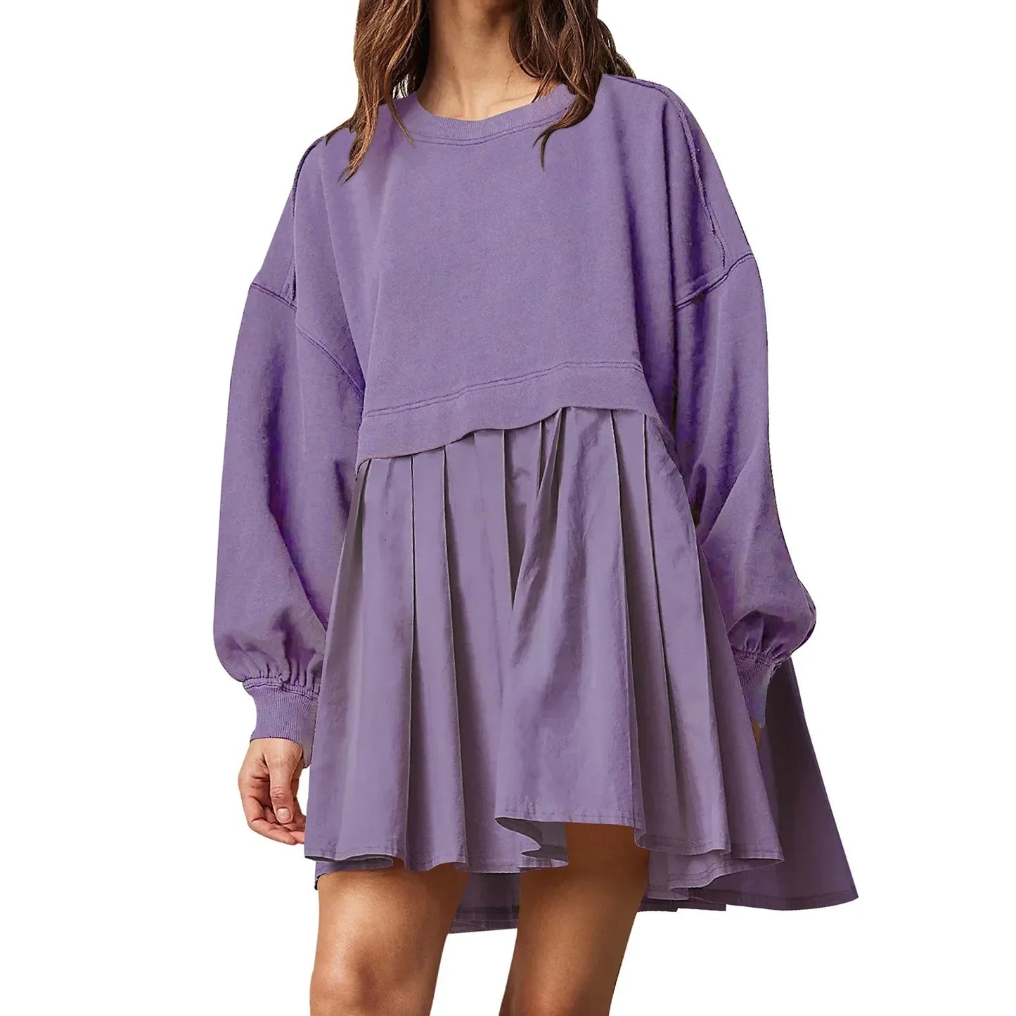 Cralom Color Blocked Pleated Dress for Autumn 2024