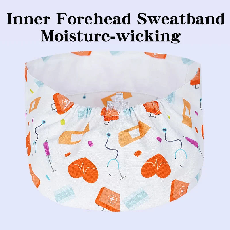 Cralom Multicolor Sweat-absorbent Surgical Hats for Vet & Dental Procedures
