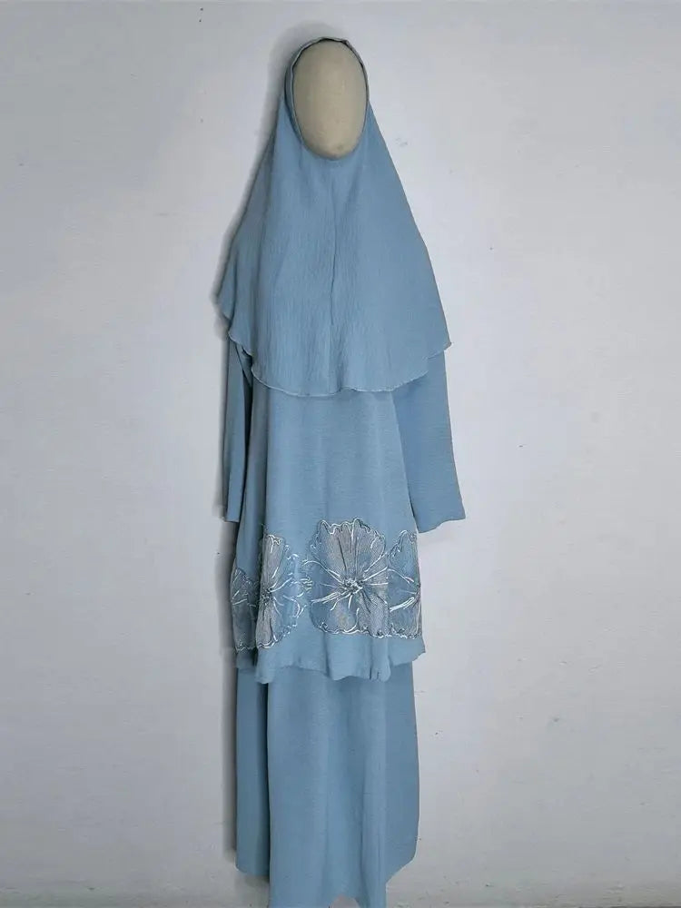Cralom Cralom Ramadan Abaya Set - Modest Muslim Women's 3 Piece